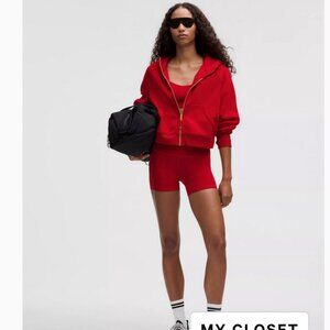 NWT Lululemon Scuba Oversized Full-Zip Hoodie DARK RED/GOLD ZIP M/L